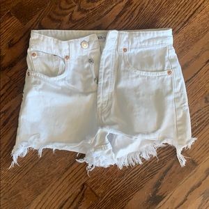 Distressed Zara High Waisted Jean Shorts